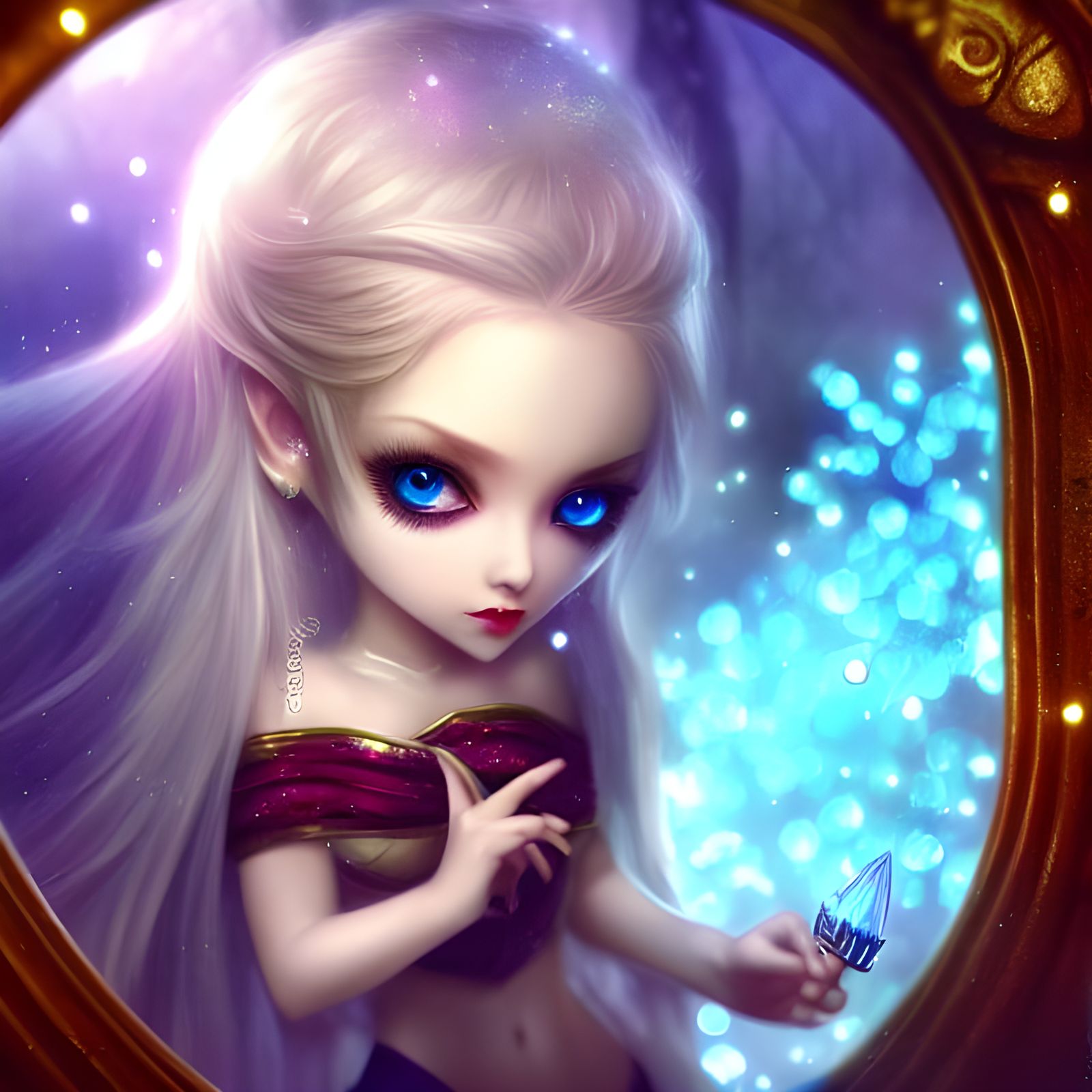 Chibi Dhampir Assassin in Art Nouveau Style