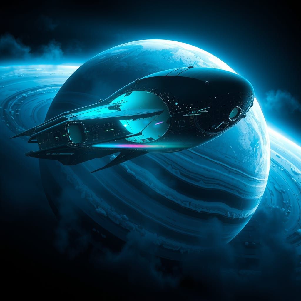 Ethereal Xenomorph Mothership Emerges from Gas Giant