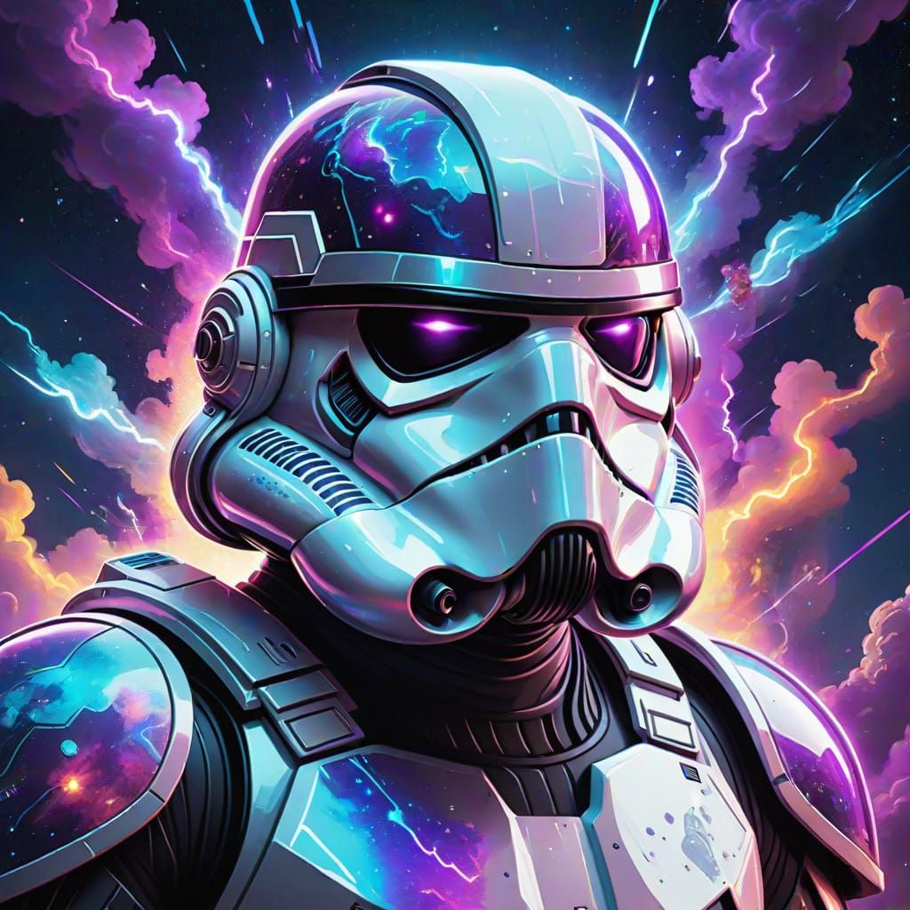 Cosmic Ape Warrior in Vibrant Star Wars Galaxy