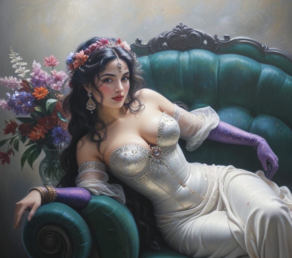 Renoir Style Apsaras in Acrylic