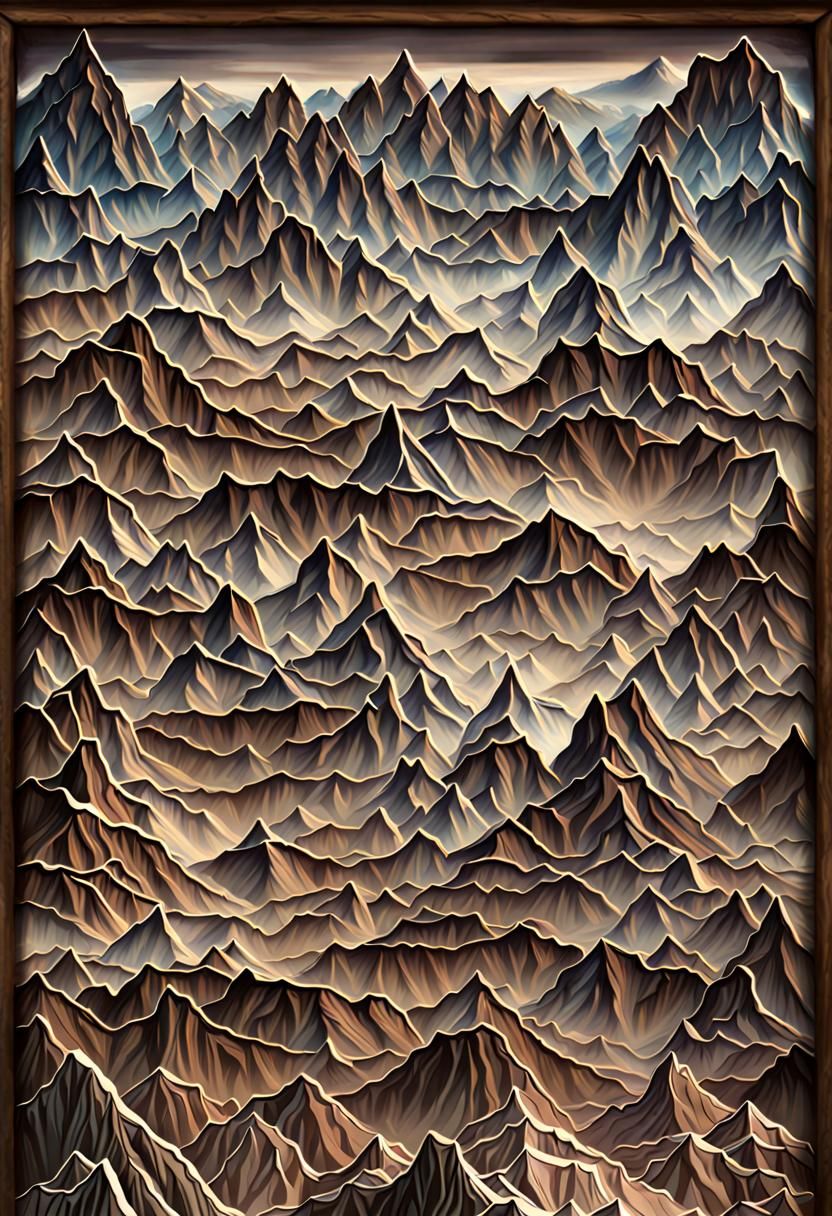 Dramatic Mountain Range in Vertical Format
