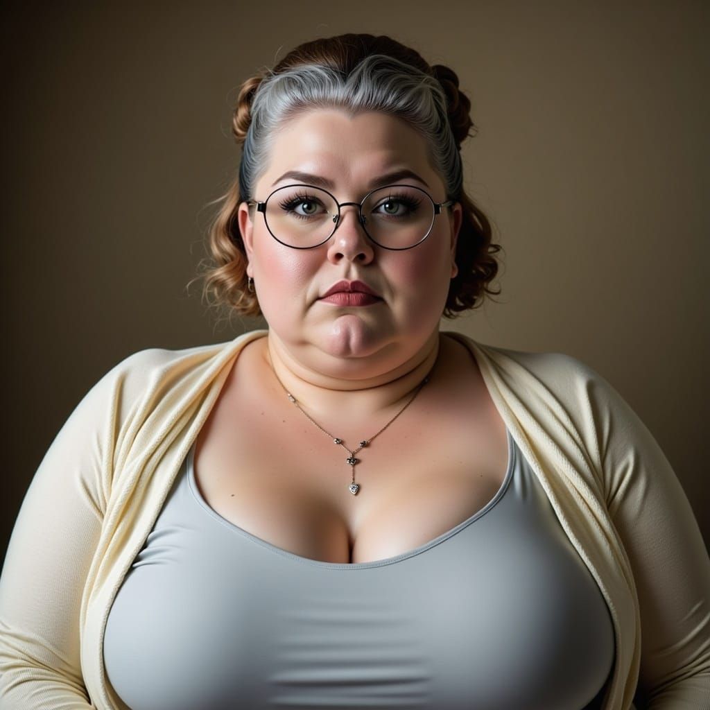 Elegant Portrait of Woman with Round Physique