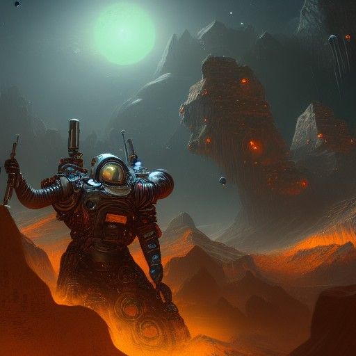 Detailed Space Dwarf Matte Painting in 8K