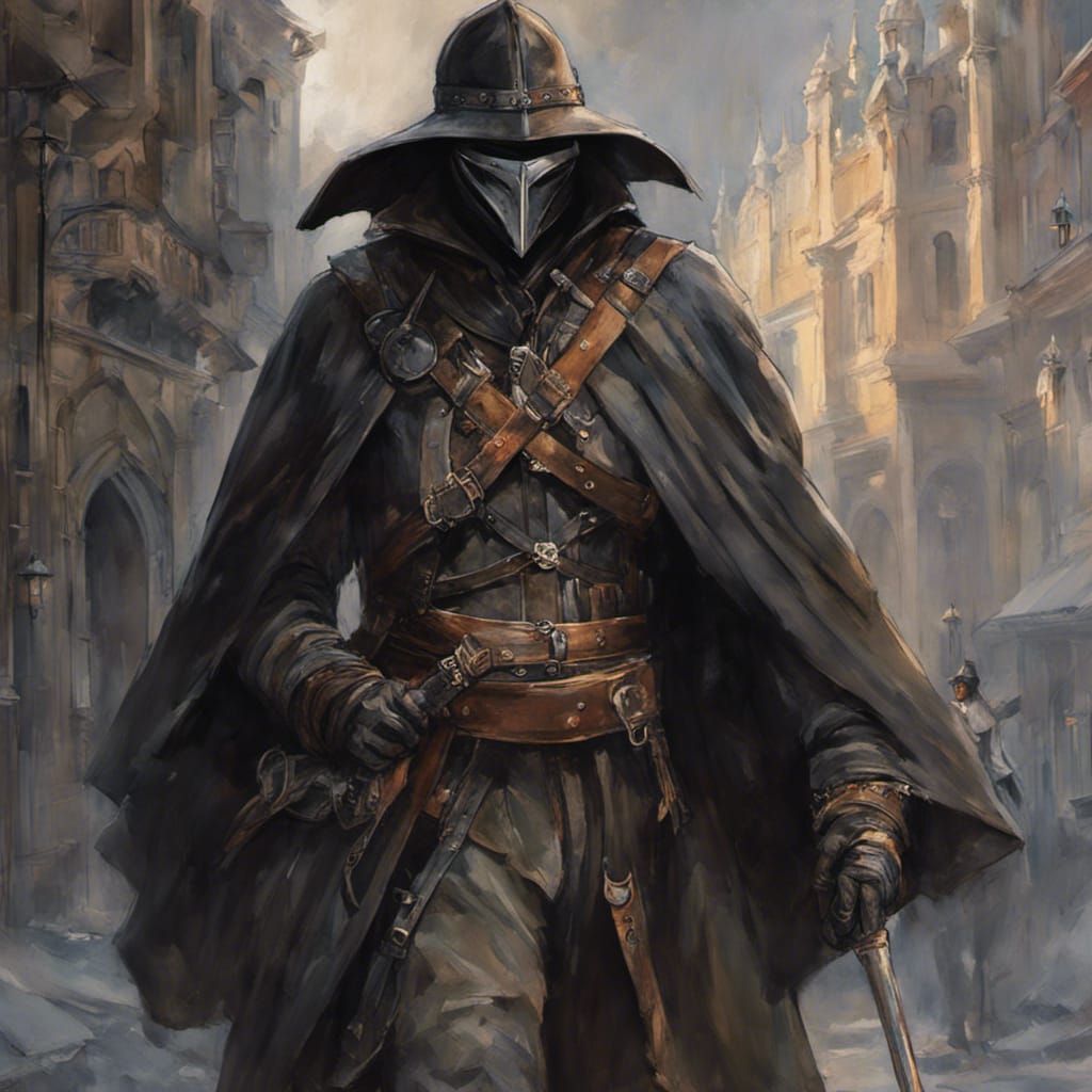 Medieval Plague Doctor in Studio Ghibli Watercolor