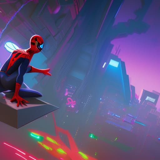 Spider-Man Falling Through Interdimensional Portal