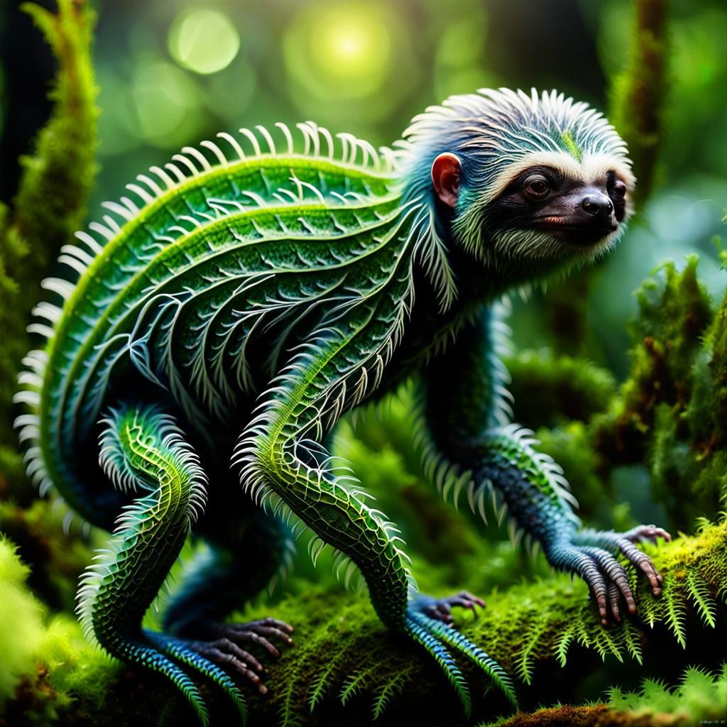 Intricate Photo of a Multicoloured Alien Hybrid Animal