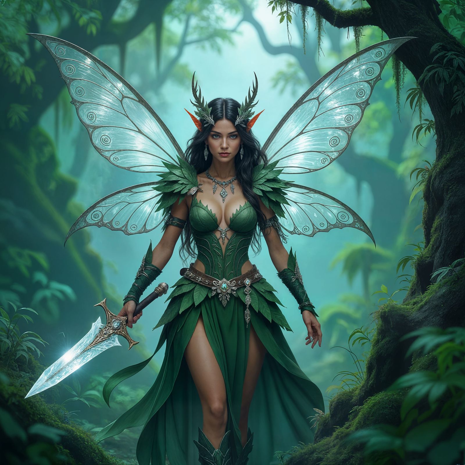 Savage Forest Faerie with Crystal Blade