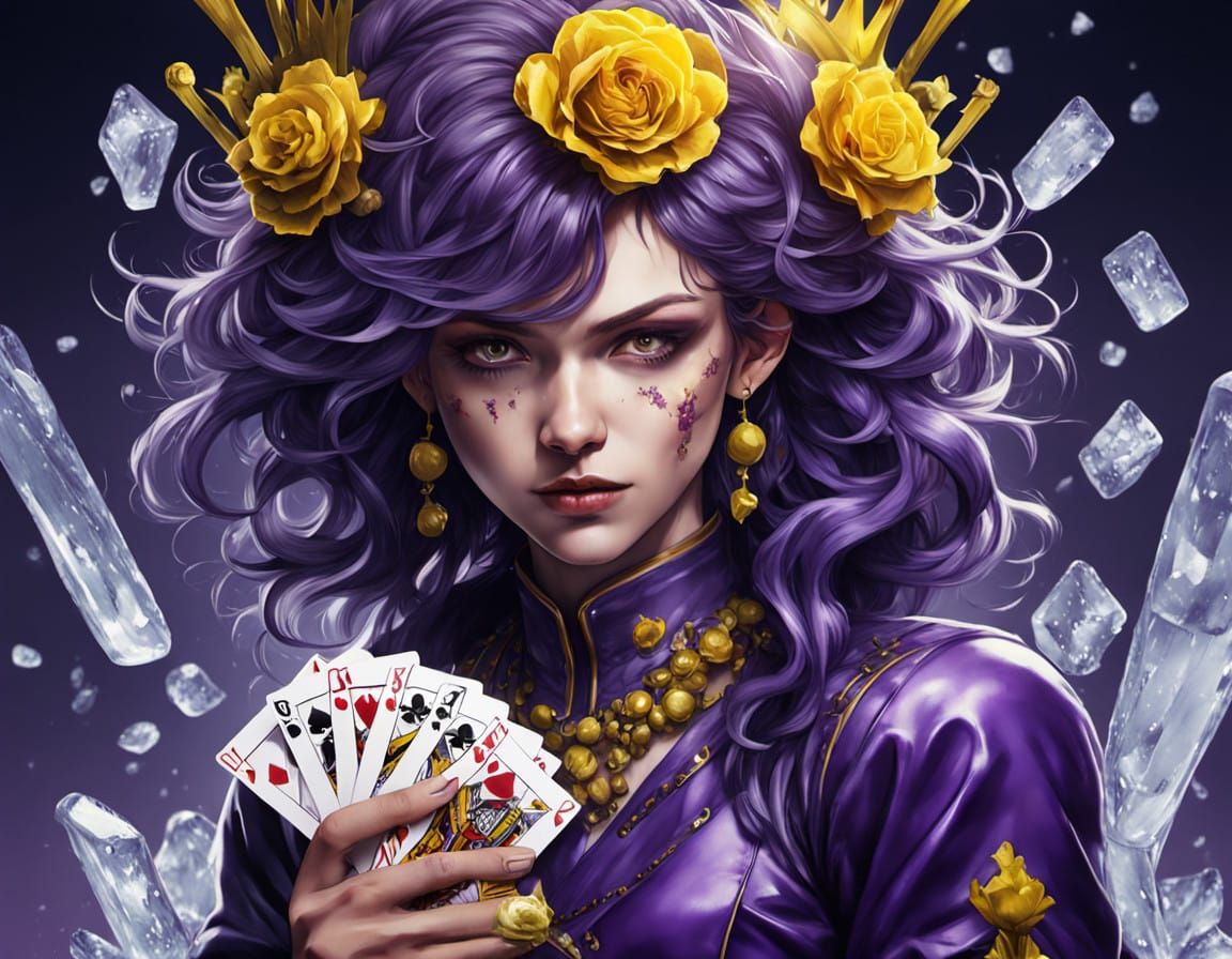 Dark Fantasy Queen of Diamonds in a Masterpiece of Hyperdeta...