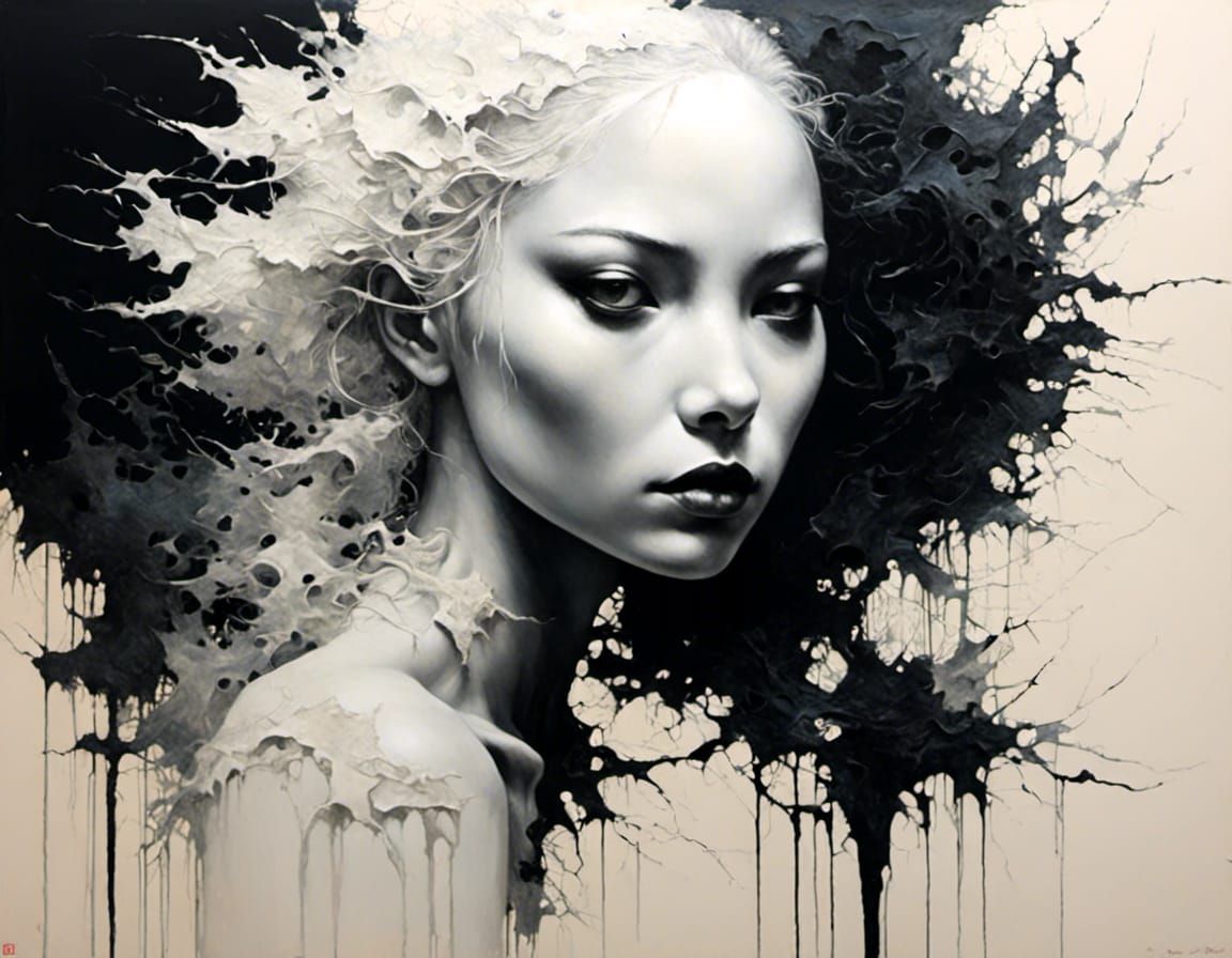 Monochrome Study of Duality in Surreal Style