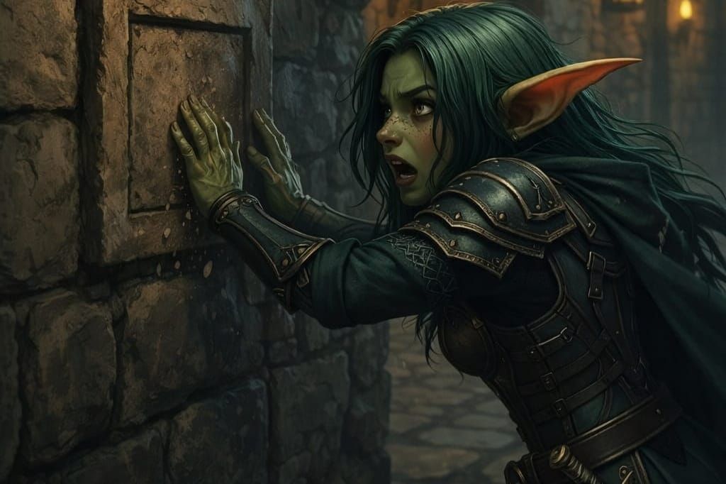 Man Panicked, Pushing Hidden Wall Panel