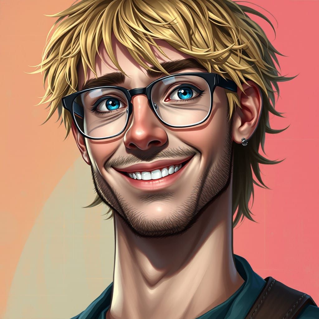 Hyper-Realistic Portrait of a Charming Nerdy Gentleman