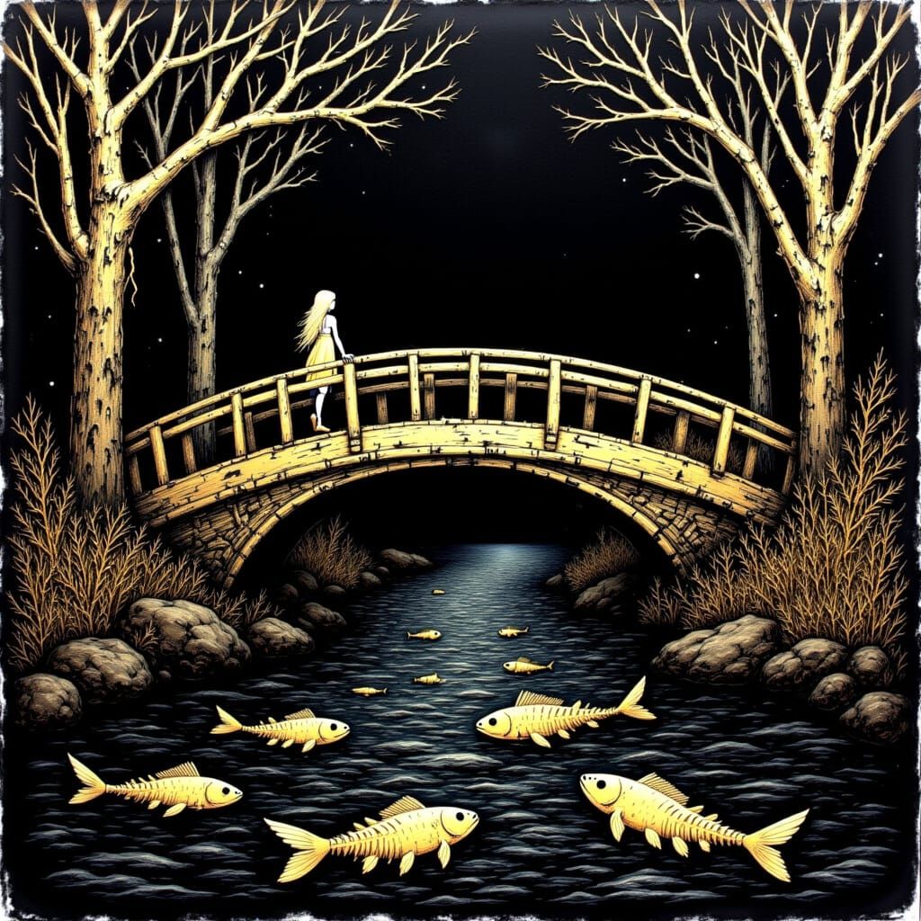 Ancient Bridge Over Mysterious Waters