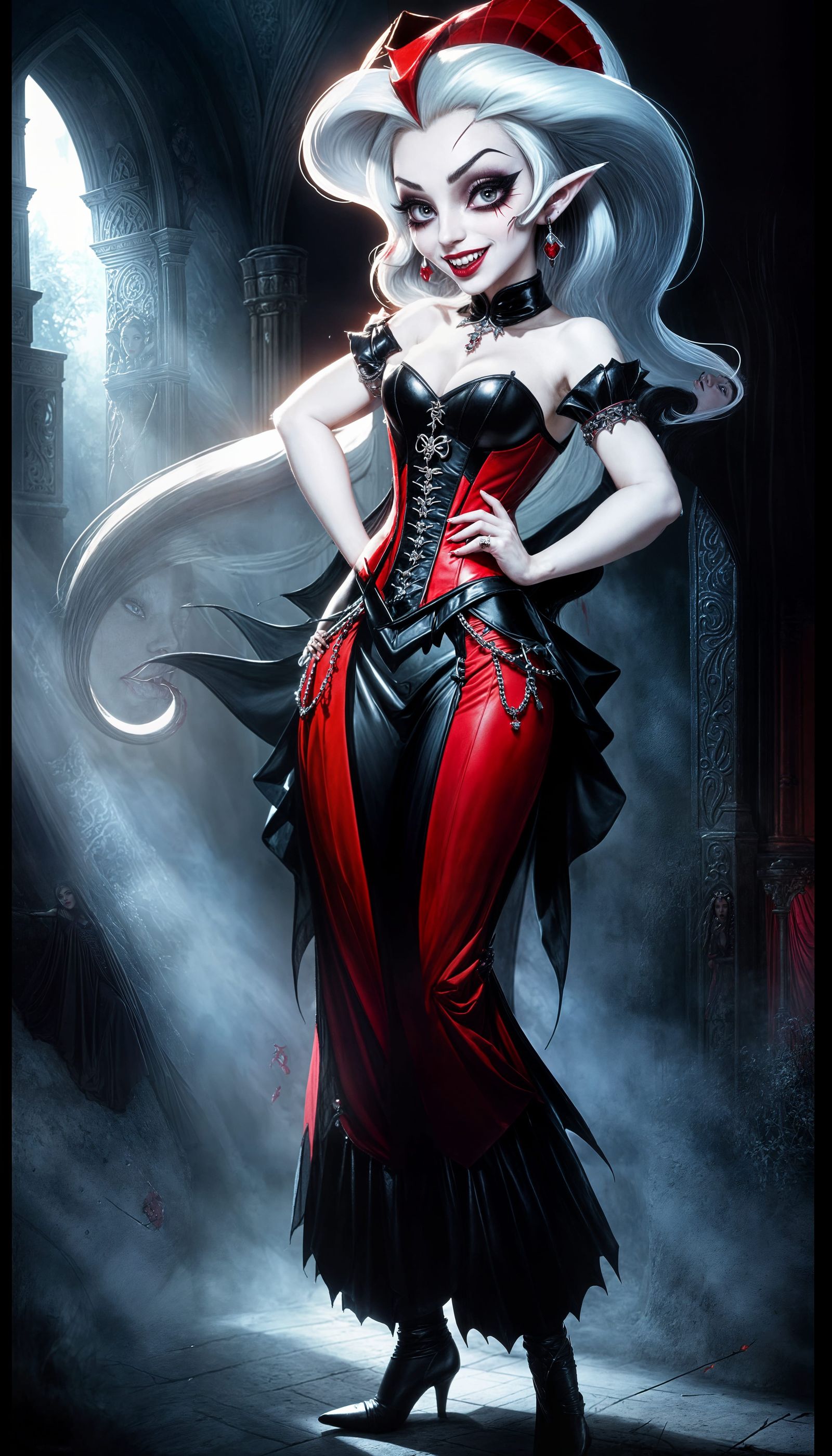Vampire Princess Jasmine with Blood Red Corset
