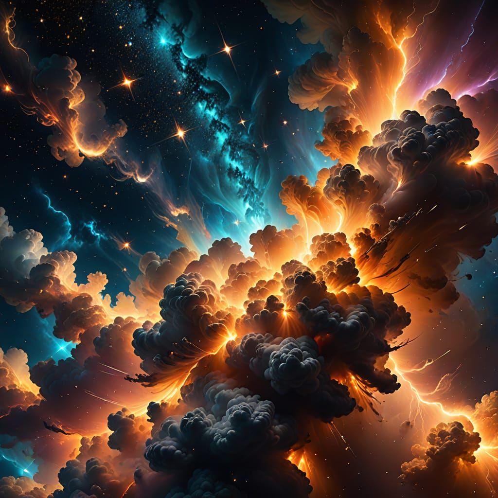 Hyperrealistic Distorted Light Beams in Space