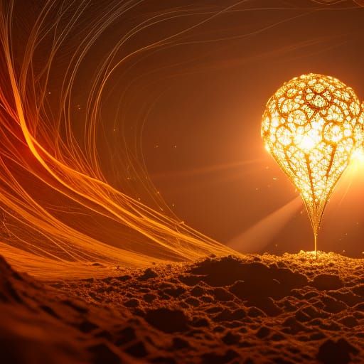 Sparkling Light Bulb in Digital Art