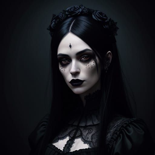 Gothic Lady Portrait in Dark Fantasy Style