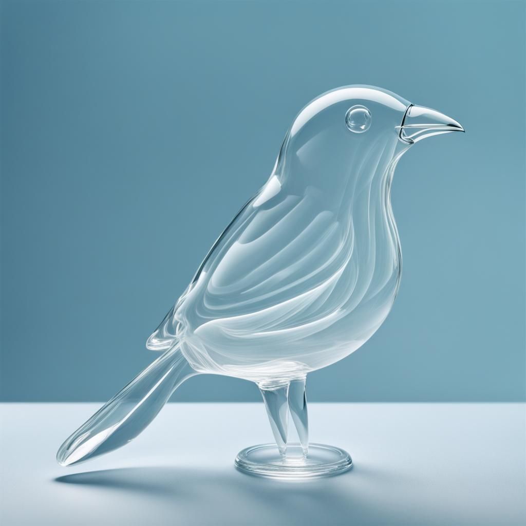 Elegant Glass Bird Sculpture