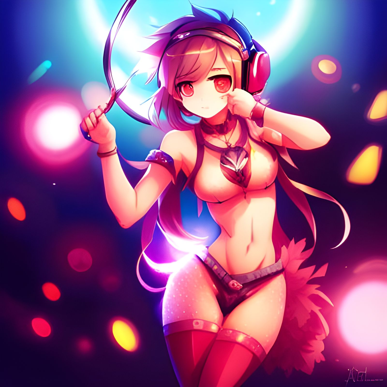 Anime Raver Girl at Music Festival