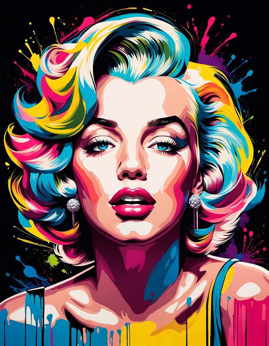 Colorful Marilyn Monroe Portrait in Graffiti Style
