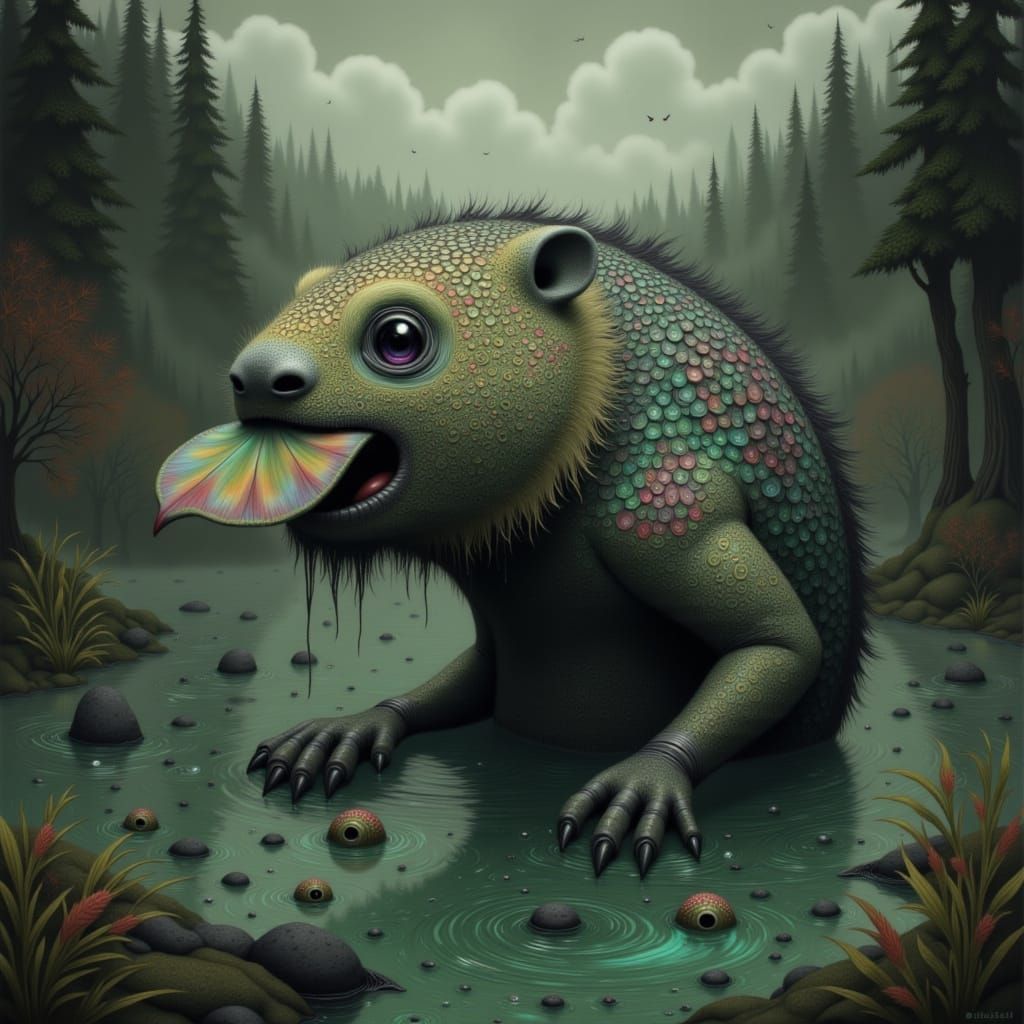 Eerie Welsh Lake Monster in Mystical Setting