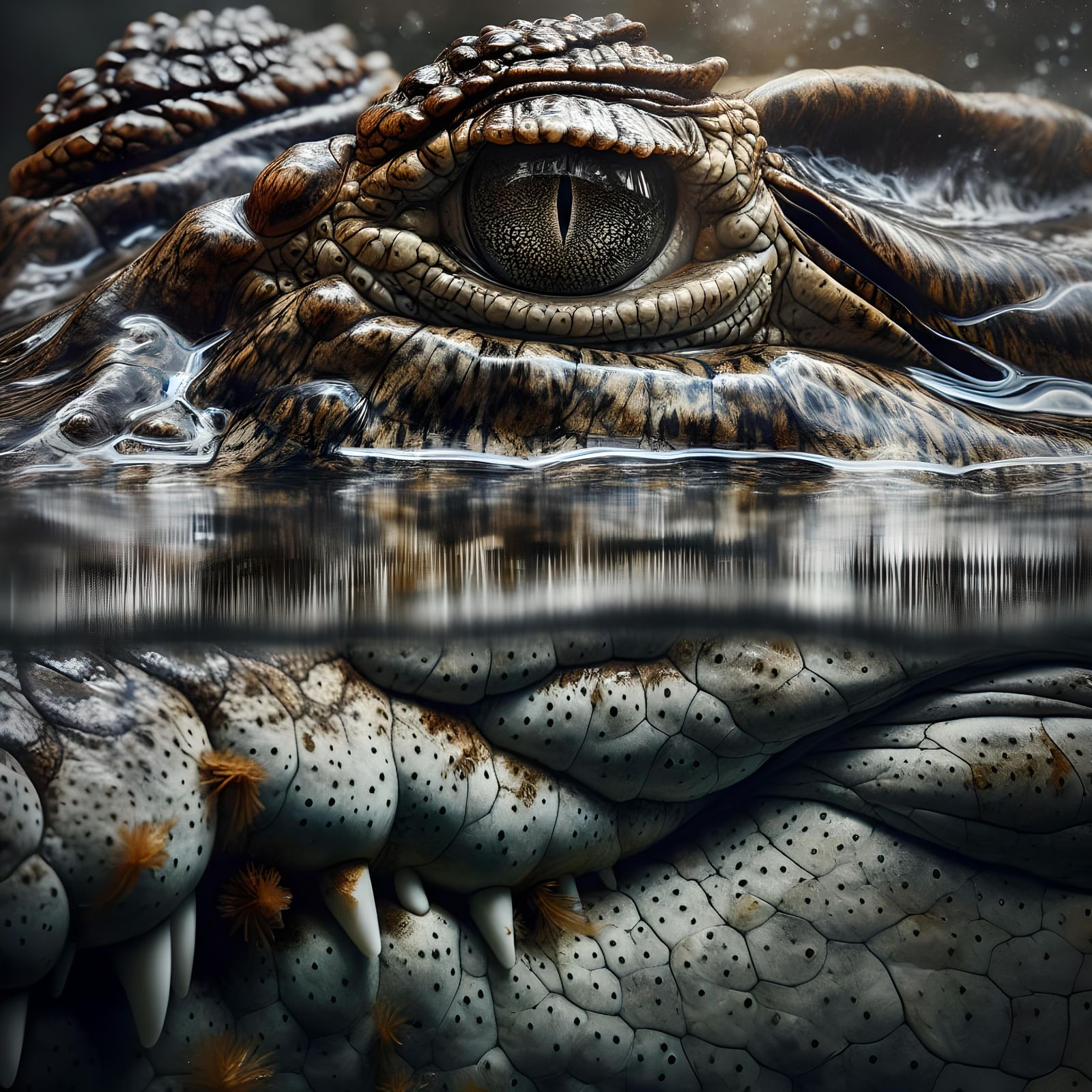 Detailed Crocodile Eye View