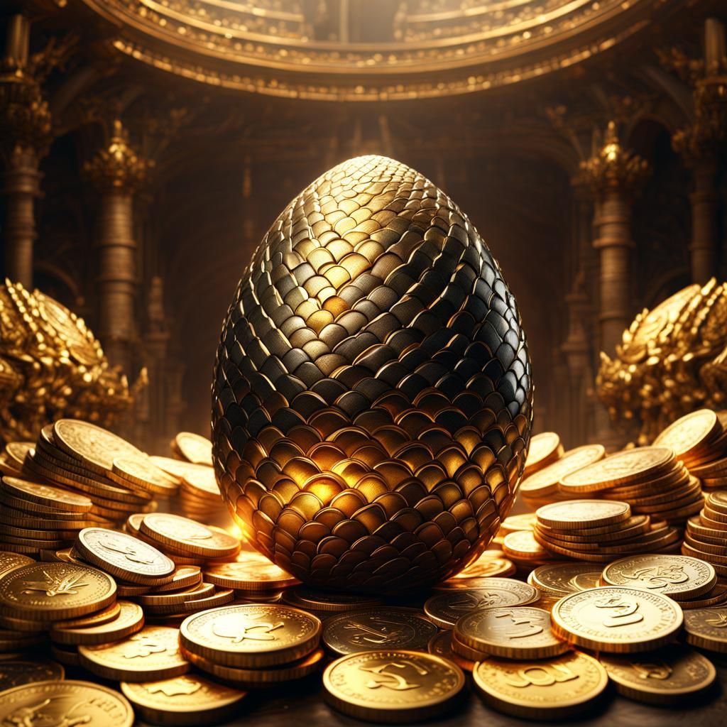 Dragon Egg Treasure Trove: Epic Digital Painting