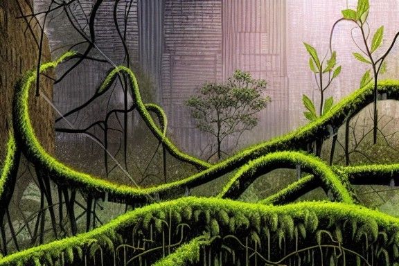 Overgrown Sci-Fi City Reclaimed by Nature