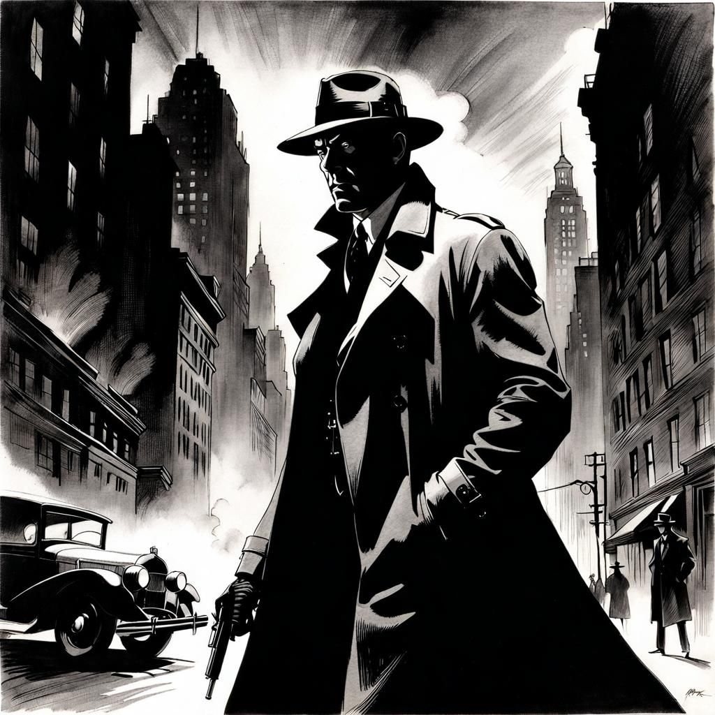 Noir Detective in 1920s Style Speed Sketch