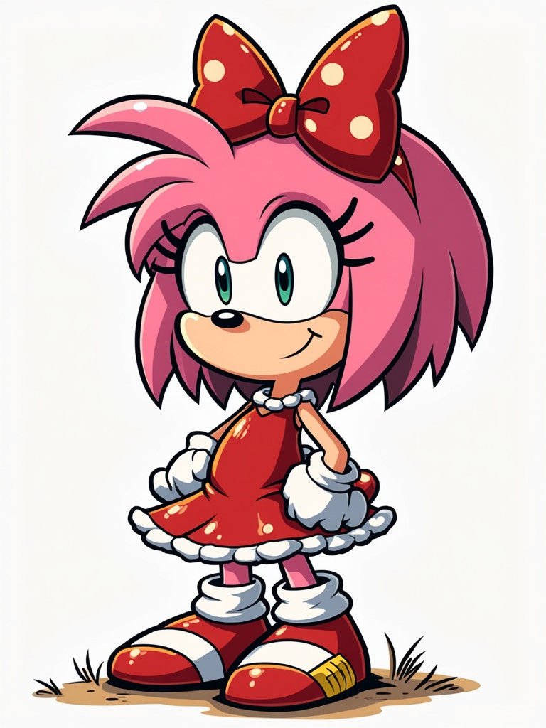 Amy Rose as Peanuts Comic Character in Vector Art