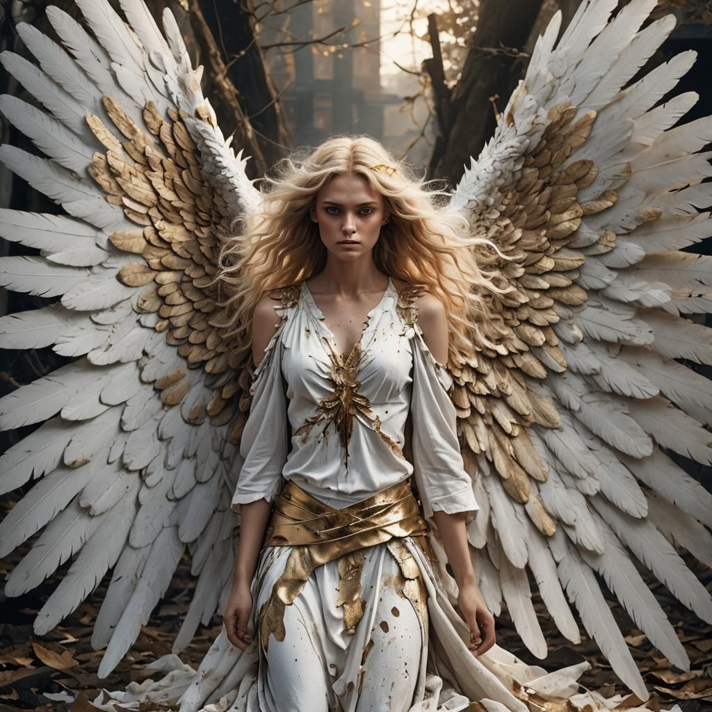 Fallen Angel Portrait in Baroque Style