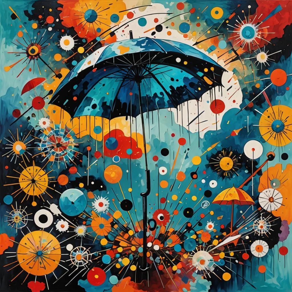 Explosive Umbrella in Kandinsky Style