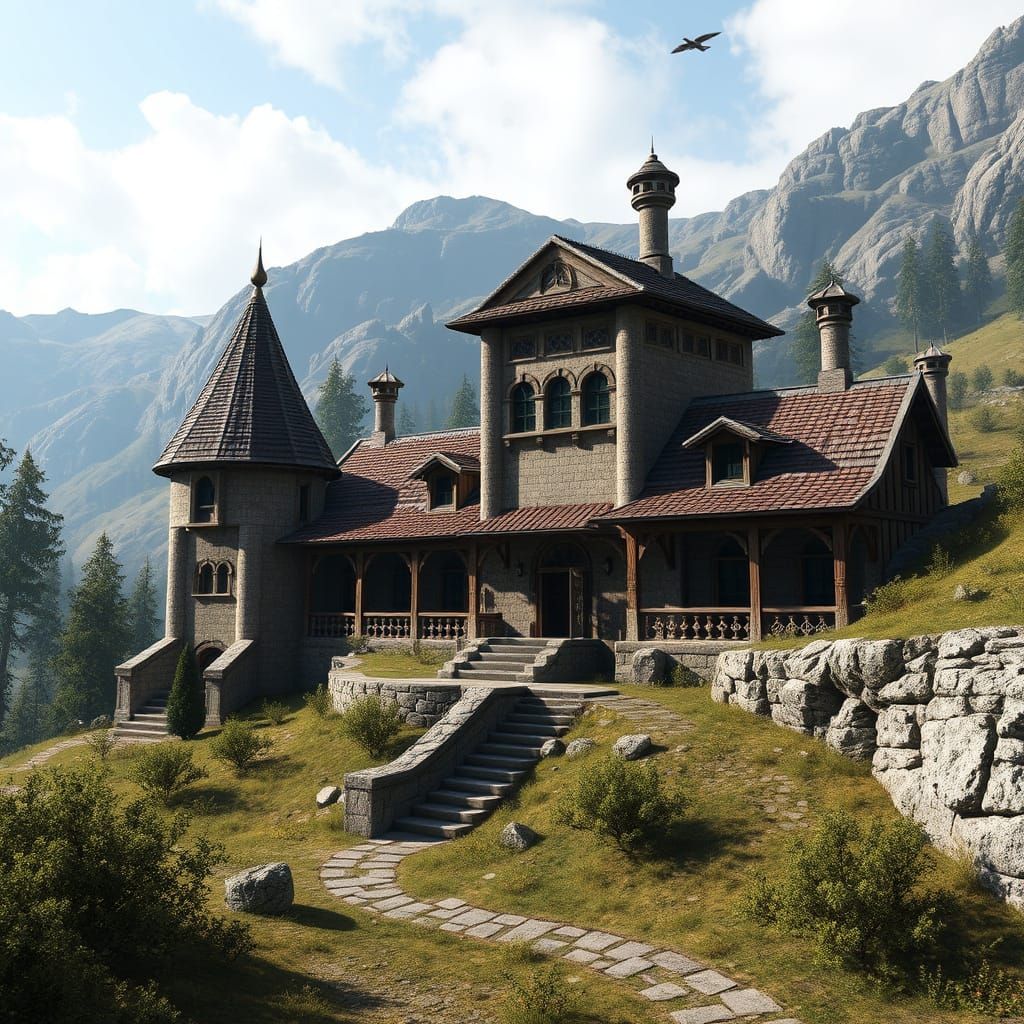 Cyrodiil Highlands Landscape in a Medieval Fantasy Setting