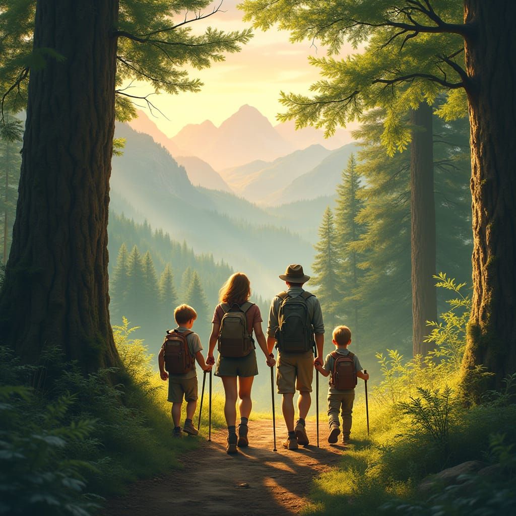 Family Embarks on a Whimsical Forest Adventure in Ethereal L...