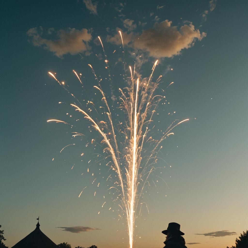 Spectacular Fireworks Display Under Cinematic Lighting