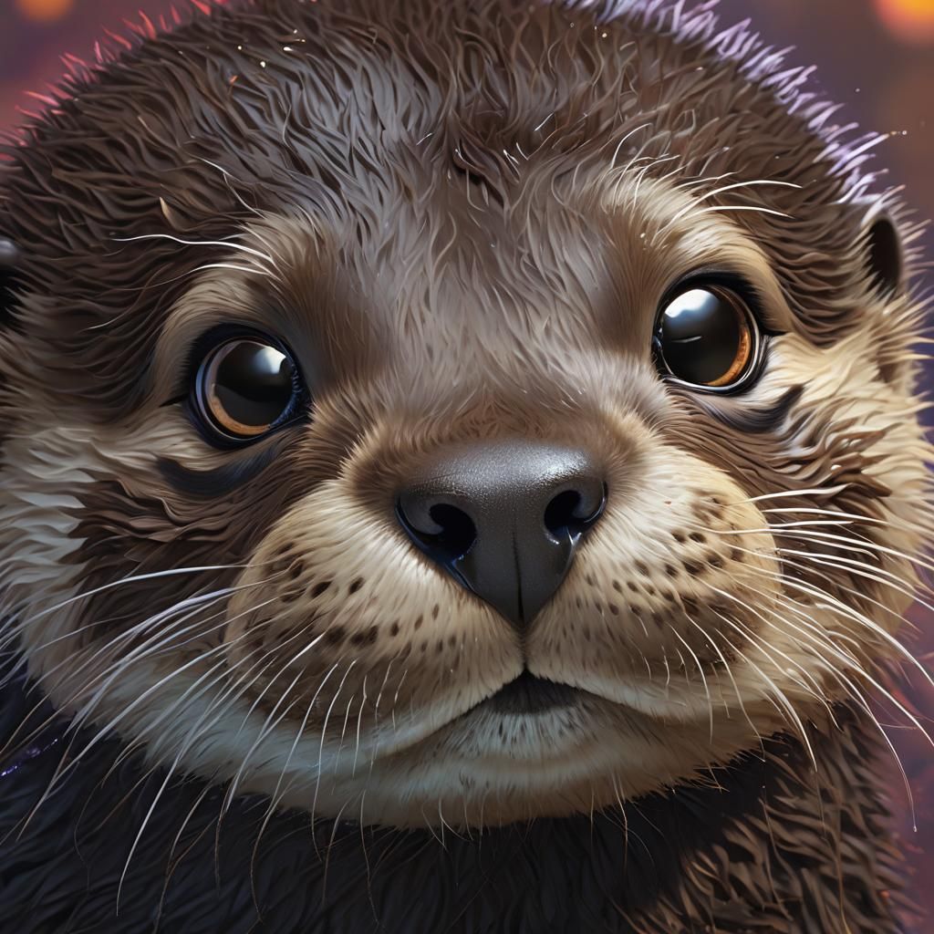 Adorable Furry Otter with Sparkling Eyes
