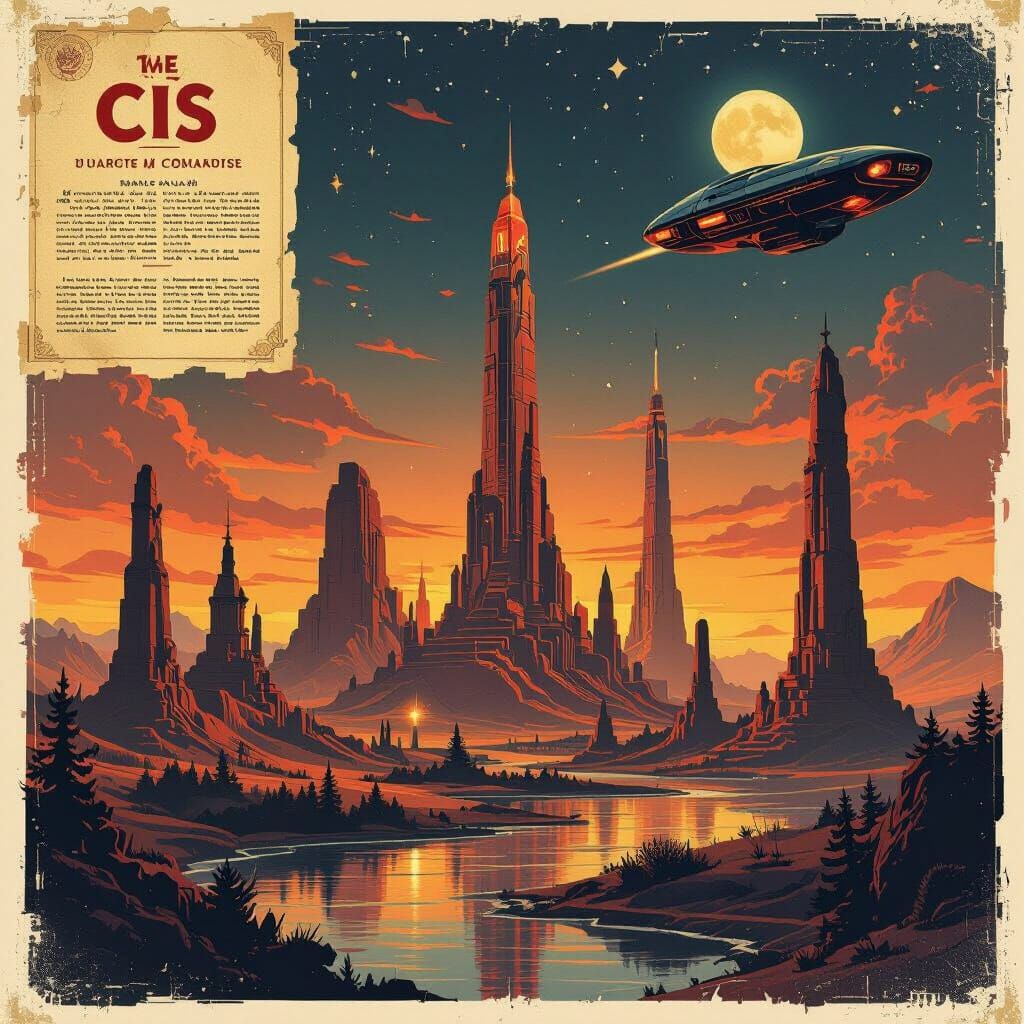 Historical Collage of CIS Landmarks in Warm Colors