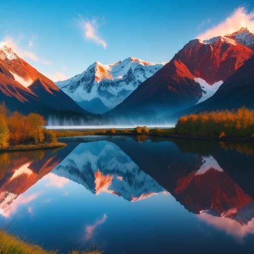Waterfall and Mountain Reflection