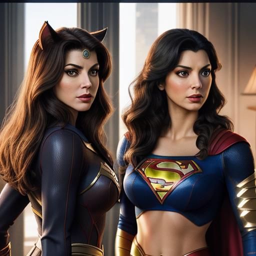 Deanna Troi as Wonder Woman, Supergirl and Catwoman