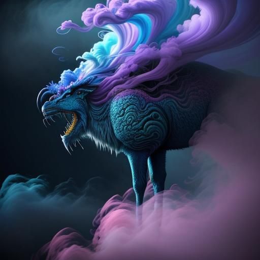 Cloud smoke monster from dreamshaper, shape shifter monster