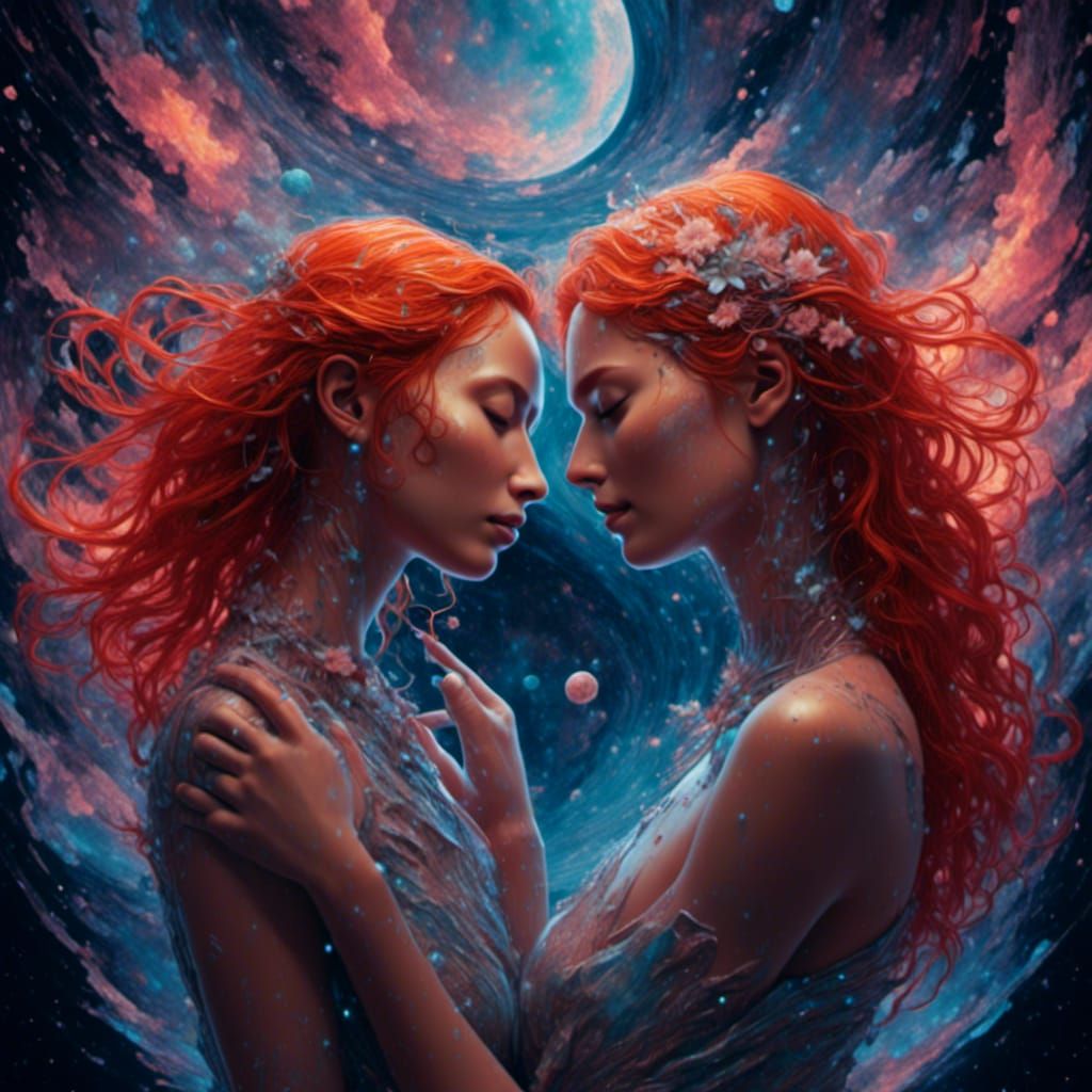 Redhead's Cosmic Self-Love Mirror Reflection