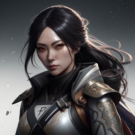 Gothic Japanese Girl Skiing Portrait