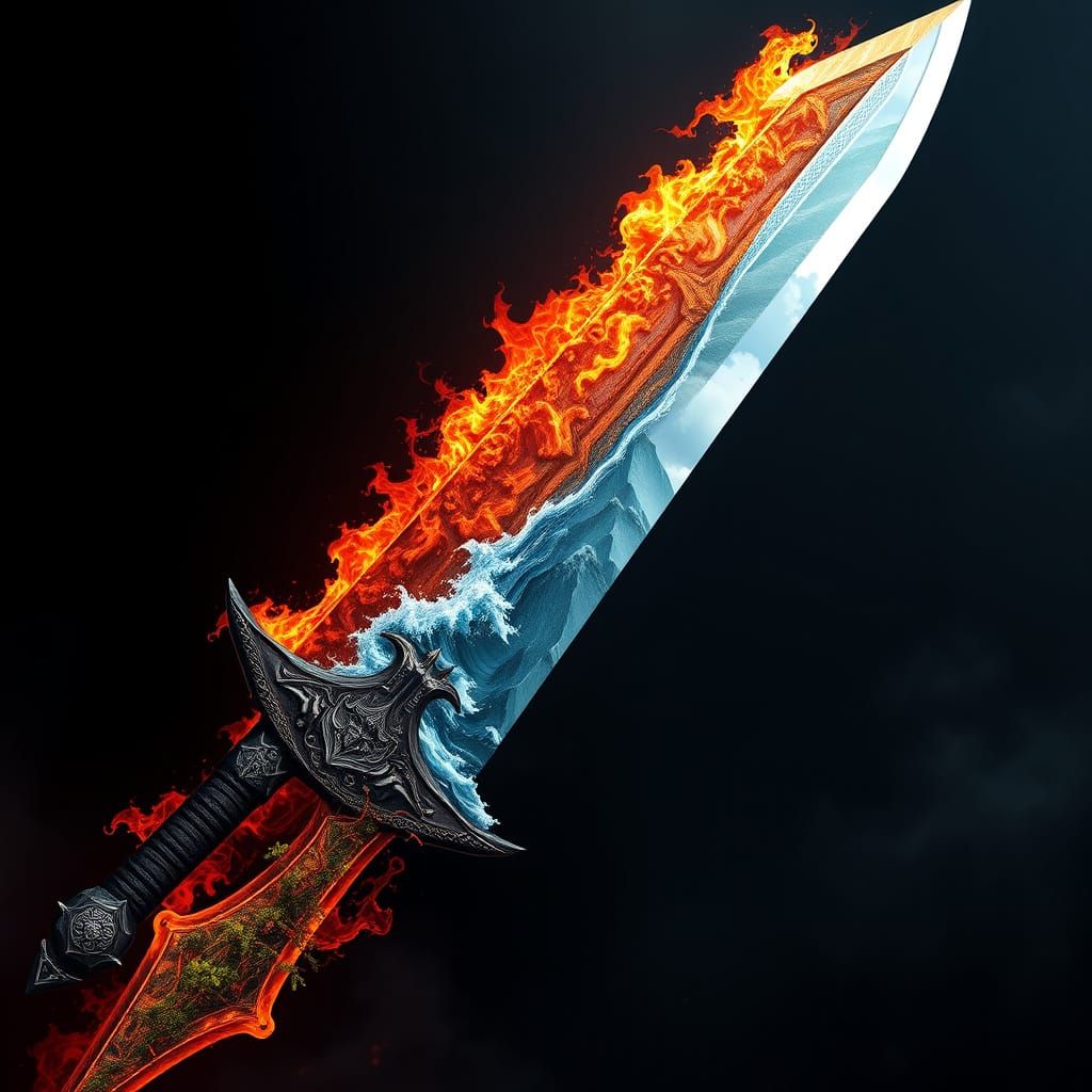 Epic Greatsword of the Elements: A Cinematic Masterpiece