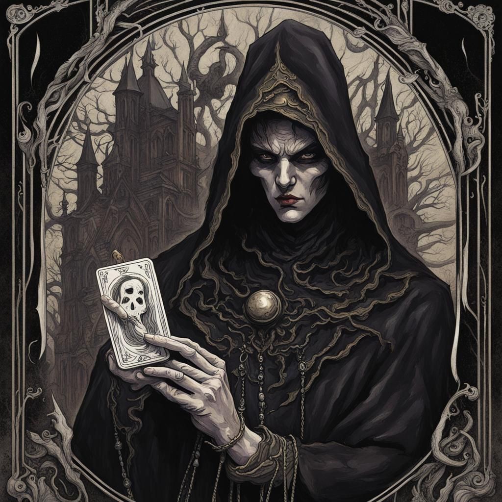 Sinister Tarot Cards in Greg Rutkowski Style