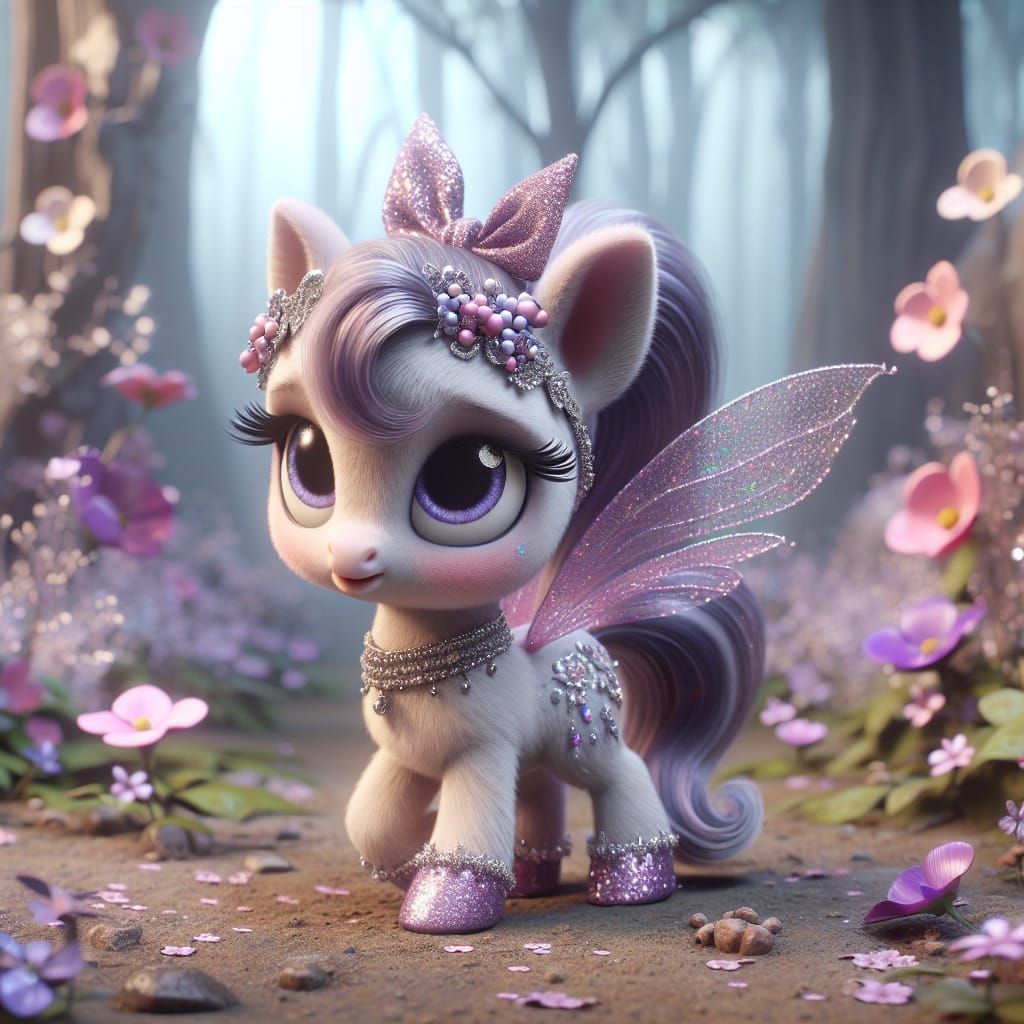 A Disney Pixar style 3D scene featuring an adorable little p...