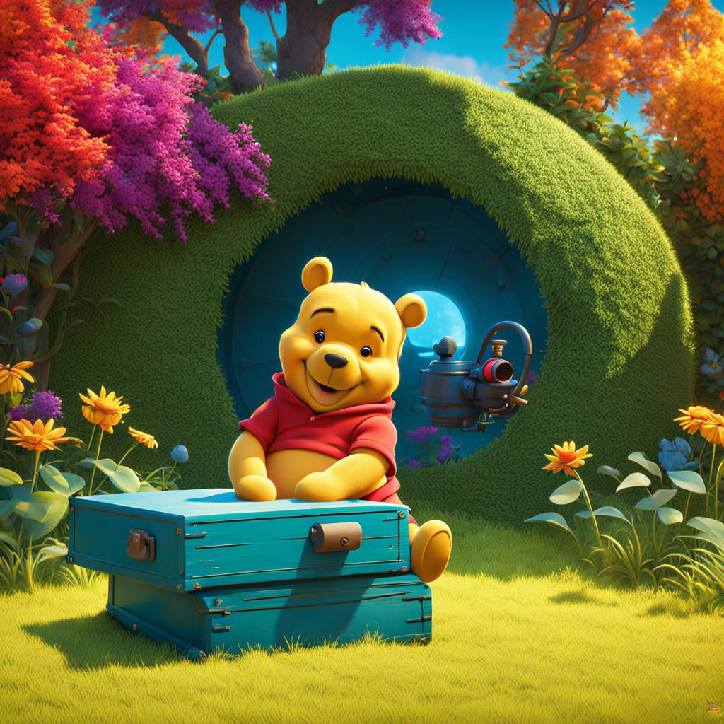 Winnie the Pooh 3D Art in Pixar Style
