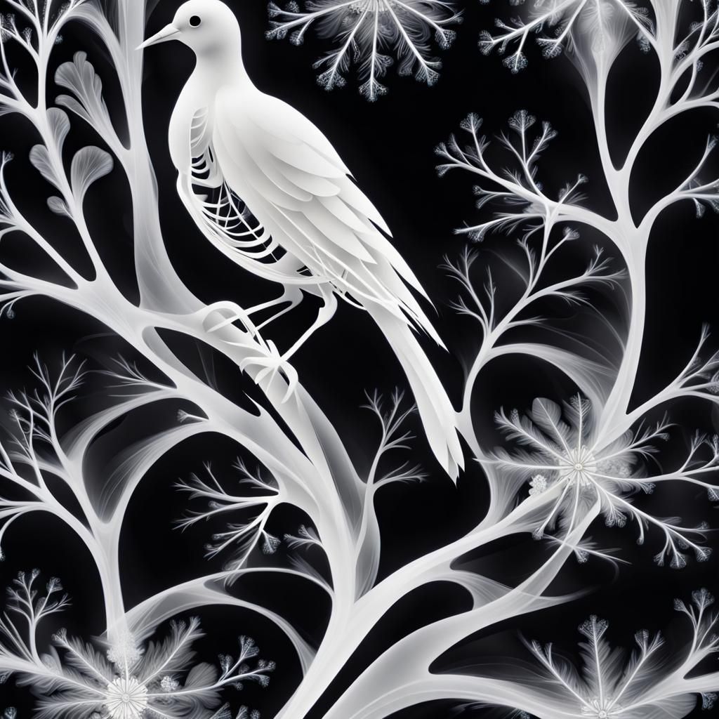 Ethereal Bird Photogram in Man Ray Style