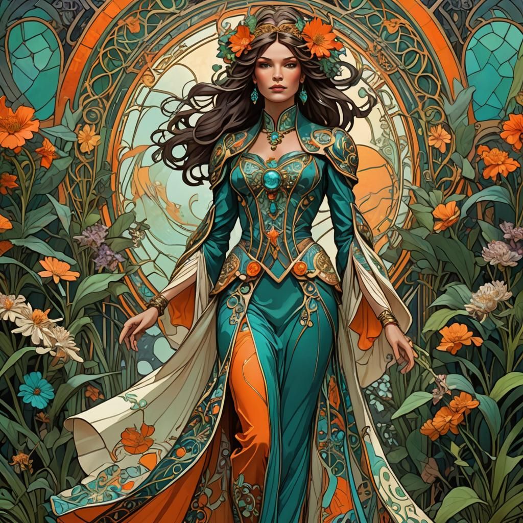 Art Nouveau Fashion Empress on the Runway