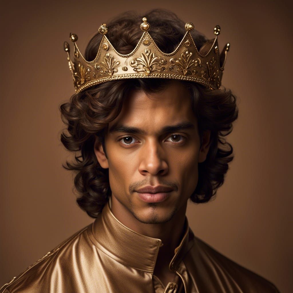 Handsome Latino Prince Portrait in Studio Lighting