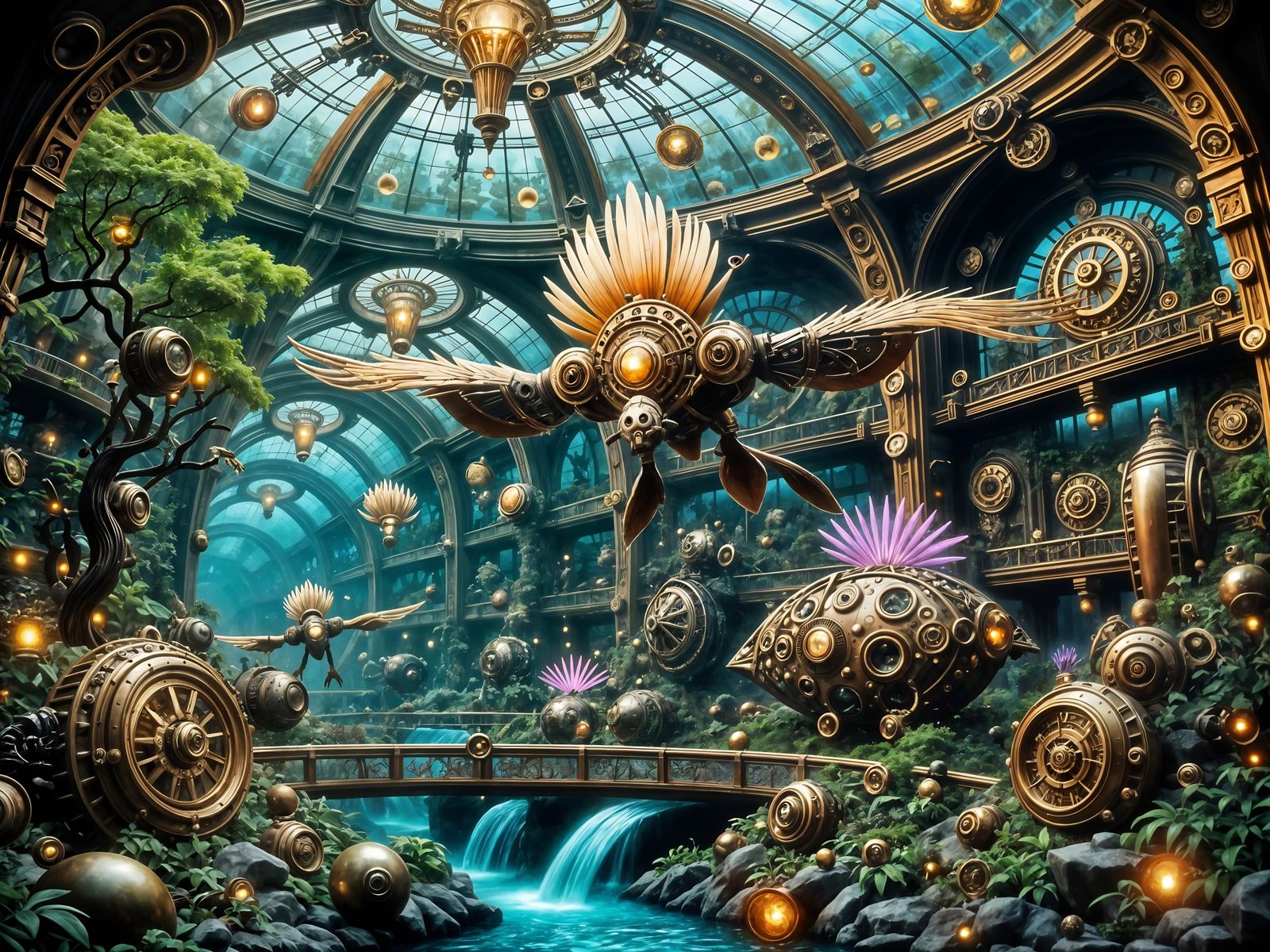 Steampunk Menagerie in a Victorian Dome