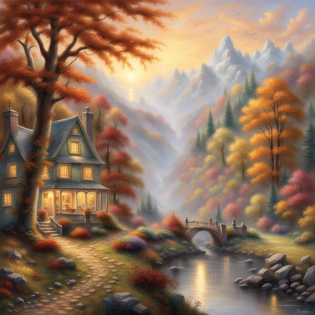 Autumn Coffee Break in Ethereal Fantasy Style